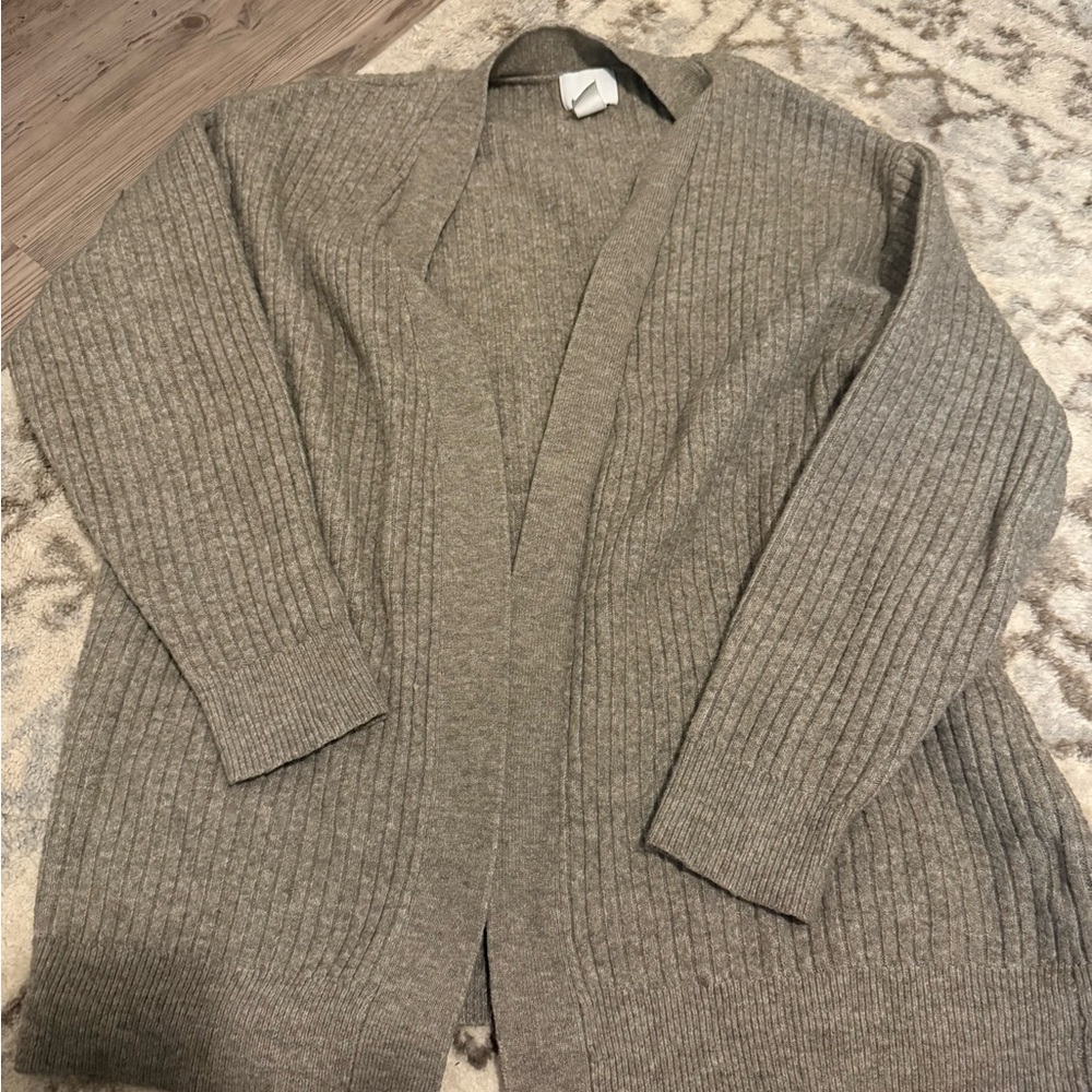 H&M Taupe Ribbed Knit Sweater